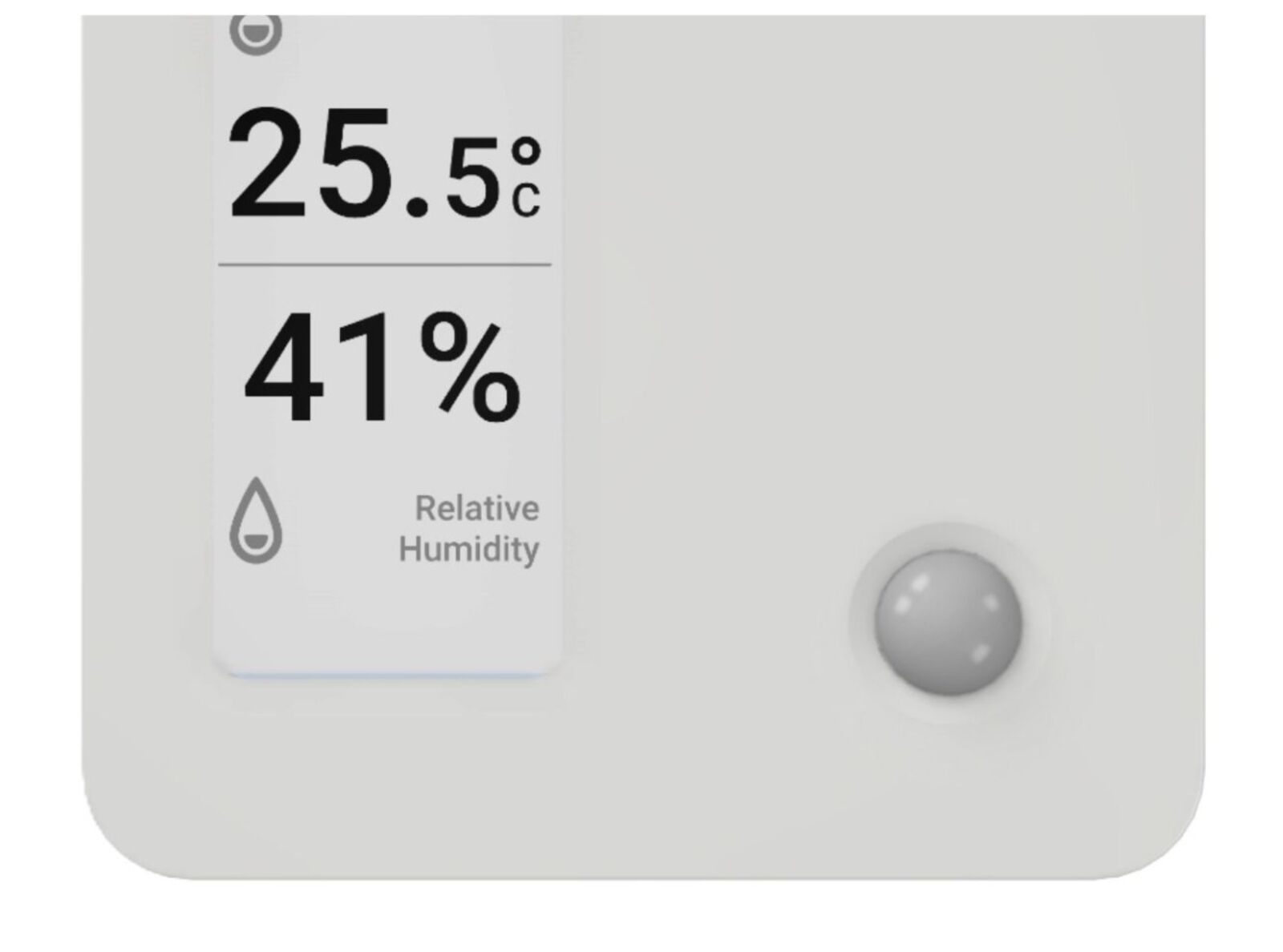 Inneklimasensor som viser temperatur og relativ luftfuktighet