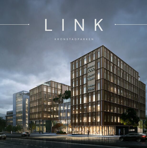 Illustrasjon av kontorbygget LINK i Kronstadparken